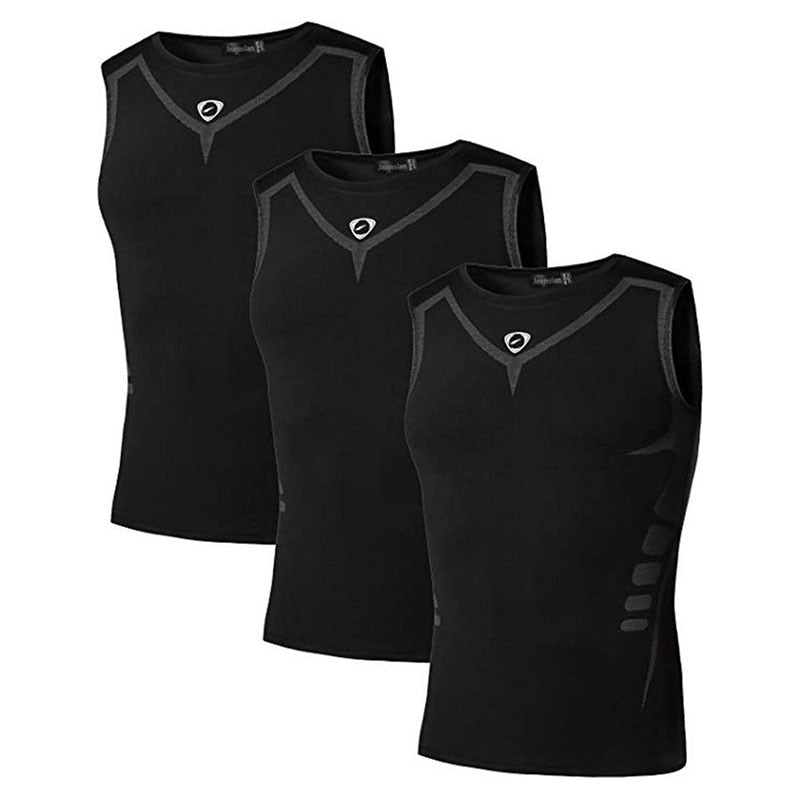 Jeansian 3 Pack Sport Tank Tops Tanktops Sleeveless Shirts Running Grym Workout Fitness LSL3306 PackA - Yallafit