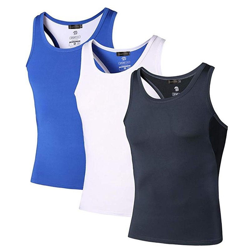Jeansian 3 Pack Sport Tank Tops Tanktops Sleeveless Shirts Running Grym Workout Fitness LSL3306 PackA - Yallafit