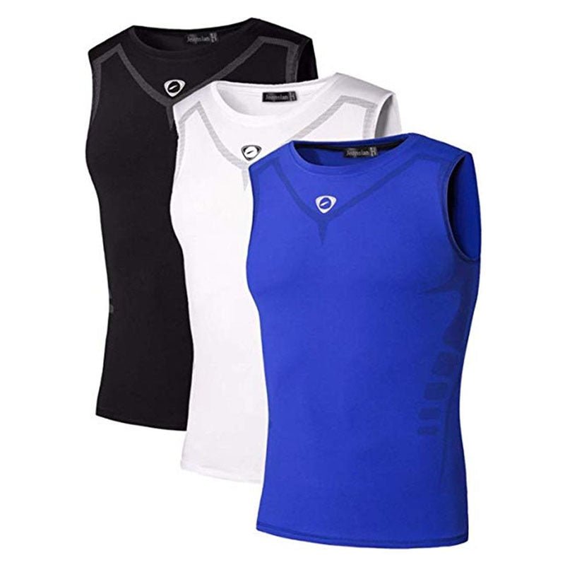 Jeansian 3 Pack Sport Tank Tops Tanktops Sleeveless Shirts Running Grym Workout Fitness LSL3306 PackA - Yallafit