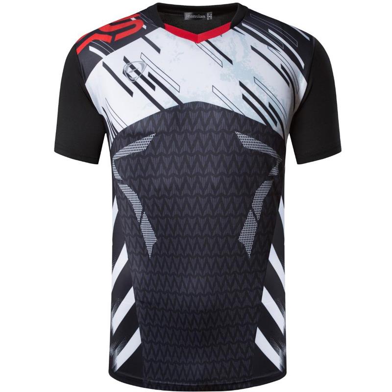 Jeansian Men's T-Shirt Tshirt Tee Shirt Sport Short Sleeve Dry Fit Running Fitness Workout LSL299 Black - Yallafit