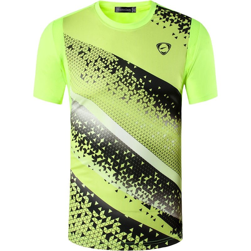 Jeansian Men's T-Shirt Tshirt Tee Shirt Sport Short Sleeve Dry Fit Running Fitness Workout LSL299 Black - Yallafit