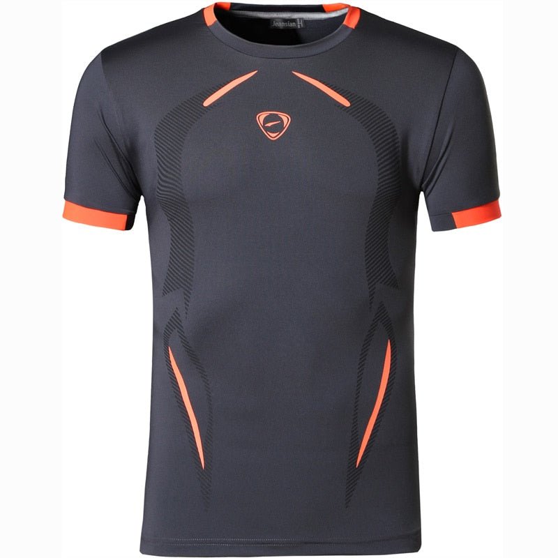 Jeansian Men's T-Shirt Tshirt Tee Shirt Sport Short Sleeve Dry Fit Running Fitness Workout LSL299 Black - Yallafit