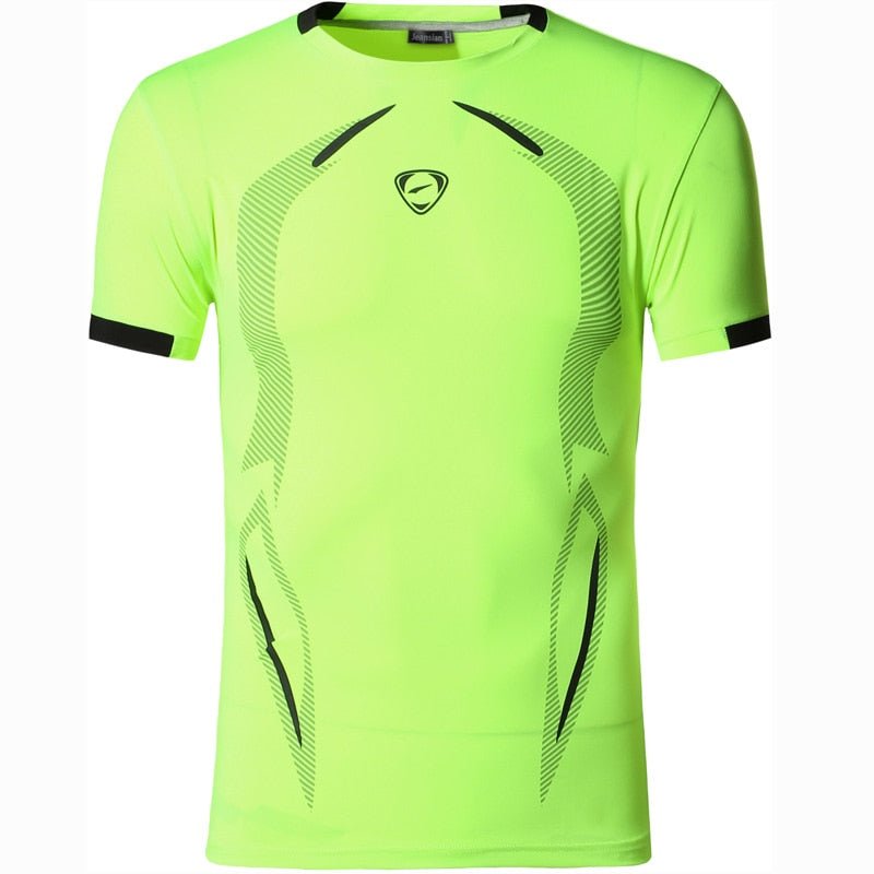 Jeansian Men's T-Shirt Tshirt Tee Shirt Sport Short Sleeve Dry Fit Running Fitness Workout LSL299 Black - Yallafit