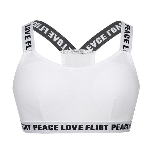 Kids Girls Summer Sport Bras Tops Tanks Vest Padded Cotton Shoulder Straps X-Shaped Back Training Bra Underwear Sport Undies - Yallafit