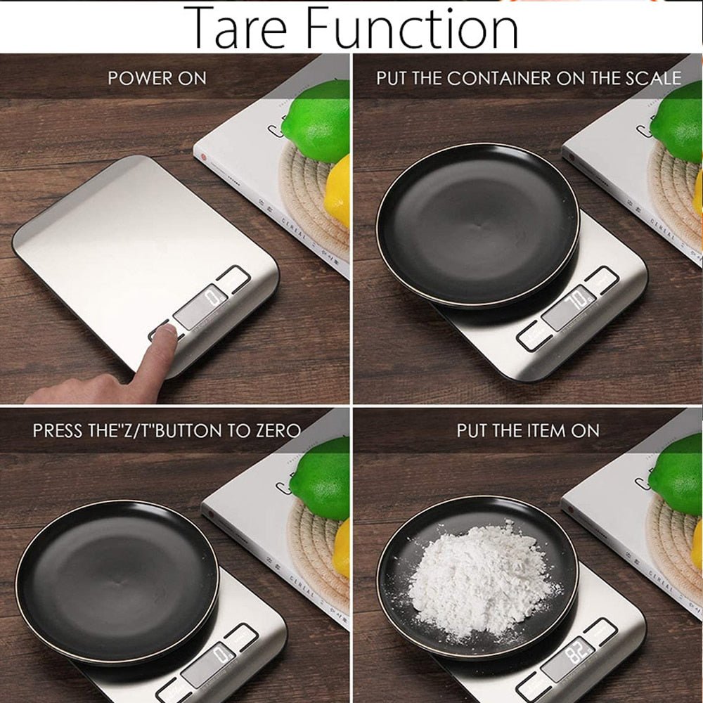 Kitchen Scale Digital Multi-function Stainless Steel Weighing Scale with LCD Display 5KG Electronic Scales Measuring - Yallafit 0