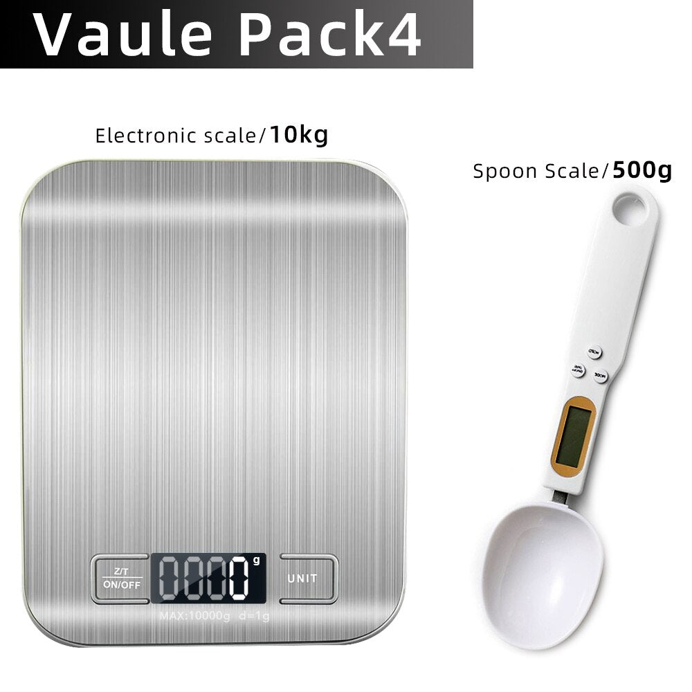 Kitchen Scale Digital Multi-function Stainless Steel Weighing Scale with LCD Display 5KG Electronic Scales Measuring - Yallafit 0