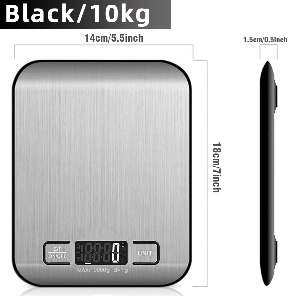 Kitchen Scale Digital Multi-function Stainless Steel Weighing Scale with LCD Display 5KG Electronic Scales Measuring - Yallafit 0