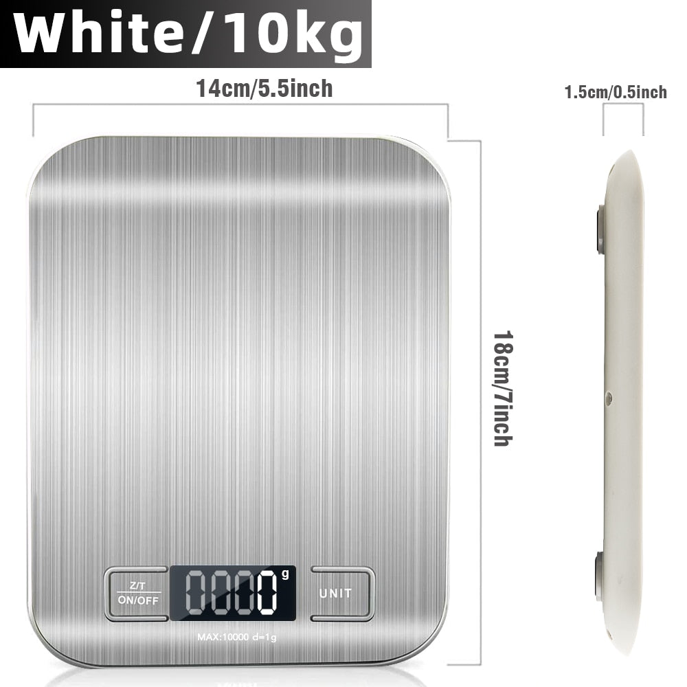Kitchen Scale Digital Multi-function Stainless Steel Weighing Scale with LCD Display 5KG Electronic Scales Measuring - Yallafit 0