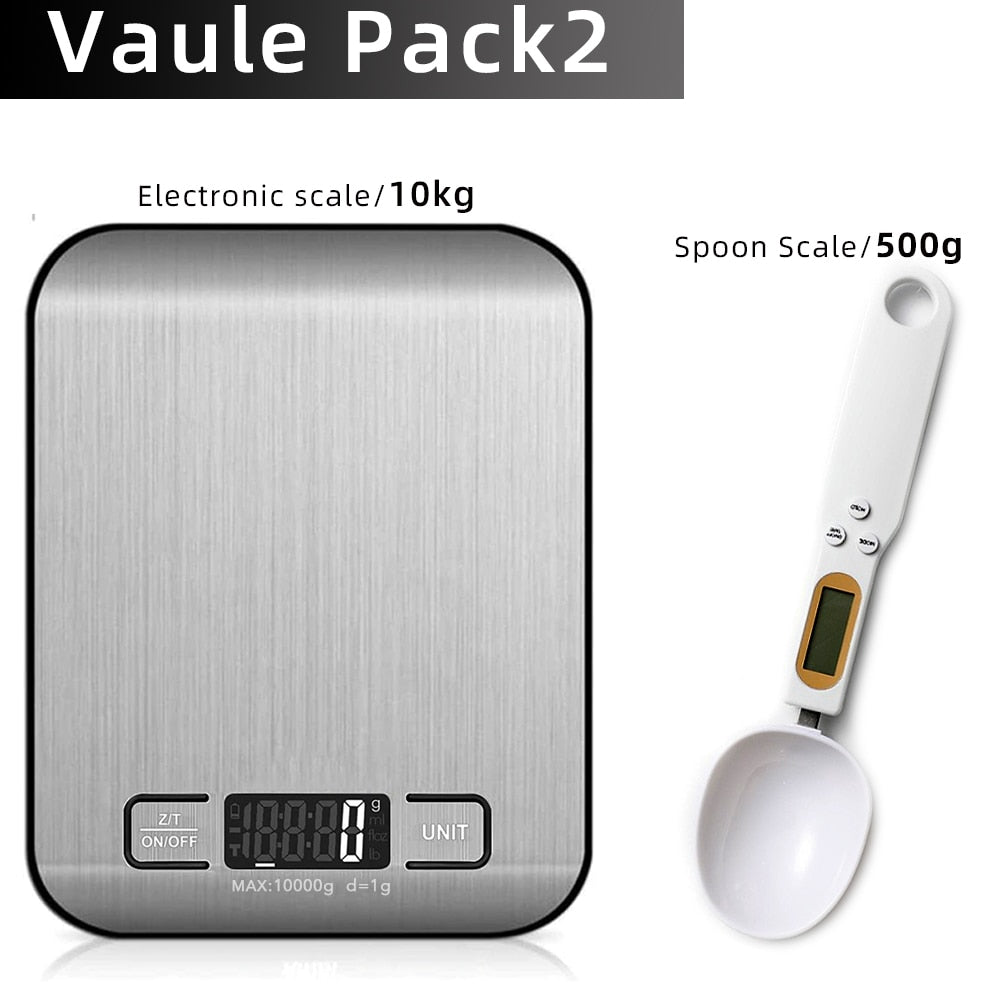 Kitchen Scale Digital Multi-function Stainless Steel Weighing Scale with LCD Display 5KG Electronic Scales Measuring - Yallafit 0
