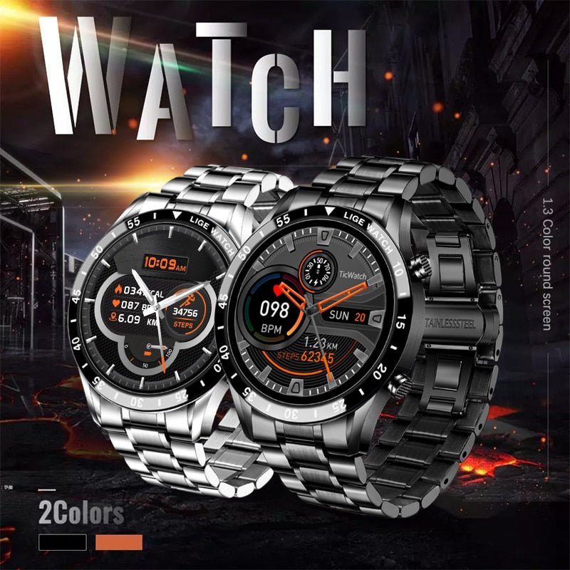 LIGE Fashion Full Circle Touch Screen Mens Smart Watch Waterproof Sport Fitness Watch Luxury Bluetooth Phone Smart Watch For Men - Yallafit 0