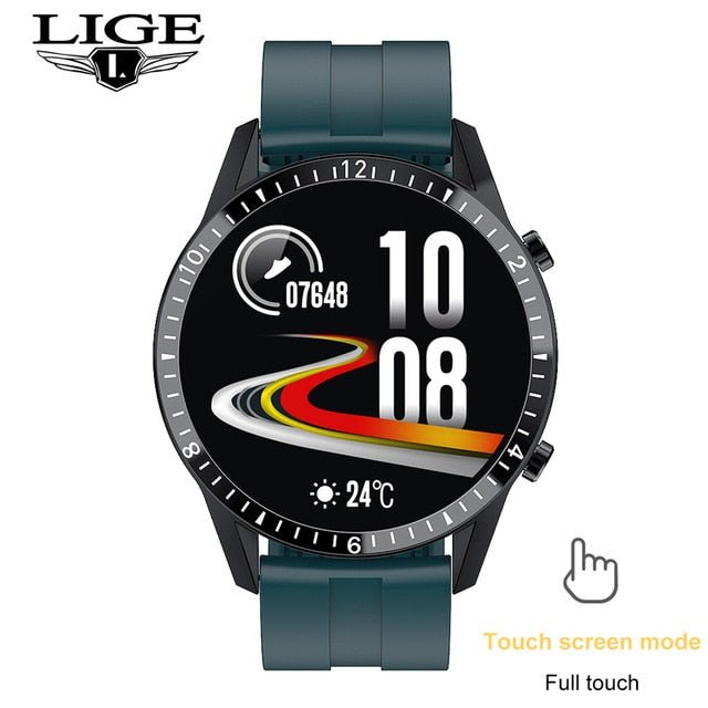 LIGE Fashion Full Circle Touch Screen Mens Smart Watch Waterproof Sport Fitness Watch Luxury Bluetooth Phone Smart Watch For Men - Yallafit 0