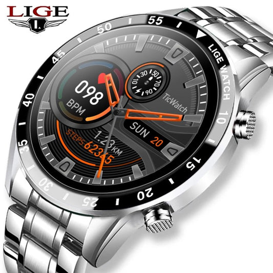LIGE Fashion Full Circle Touch Screen Mens Smart Watch Waterproof Sport Fitness Watch Luxury Bluetooth Phone Smart Watch For Men - Yallafit 0