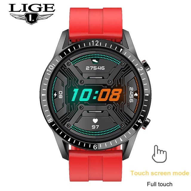 LIGE Fashion Full Circle Touch Screen Mens Smart Watch Waterproof Sport Fitness Watch Luxury Bluetooth Phone Smart Watch For Men - Yallafit 0