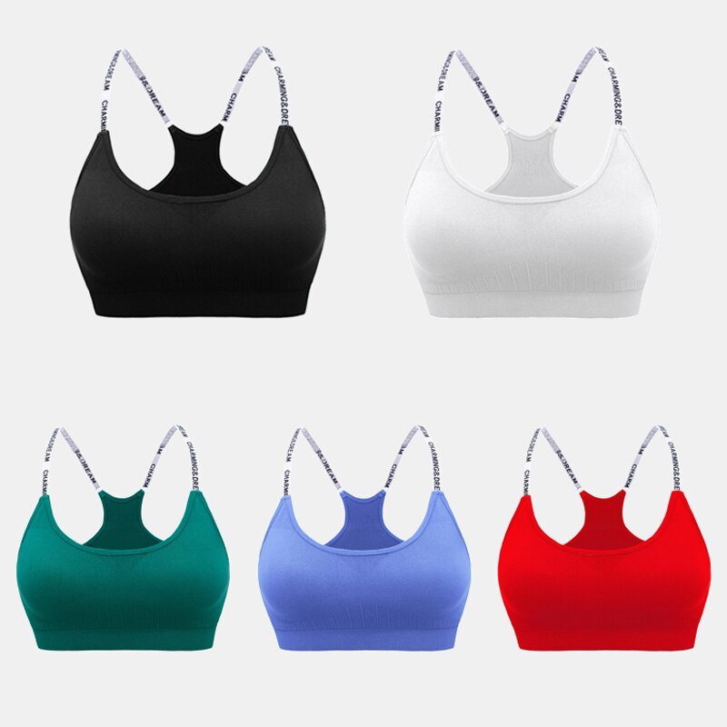 MAIJION Women Absorb Sweat Breathable Sports Bra Shockproof Padded Athletic Running Fitness Yoga Bra Top Seamless Sport Tops - Yallafit 0