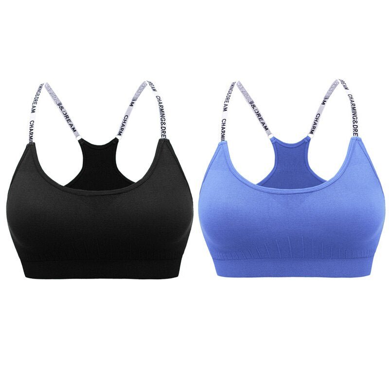 MAIJION Women Absorb Sweat Breathable Sports Bra Shockproof Padded Athletic Running Fitness Yoga Bra Top Seamless Sport Tops - Yallafit 0