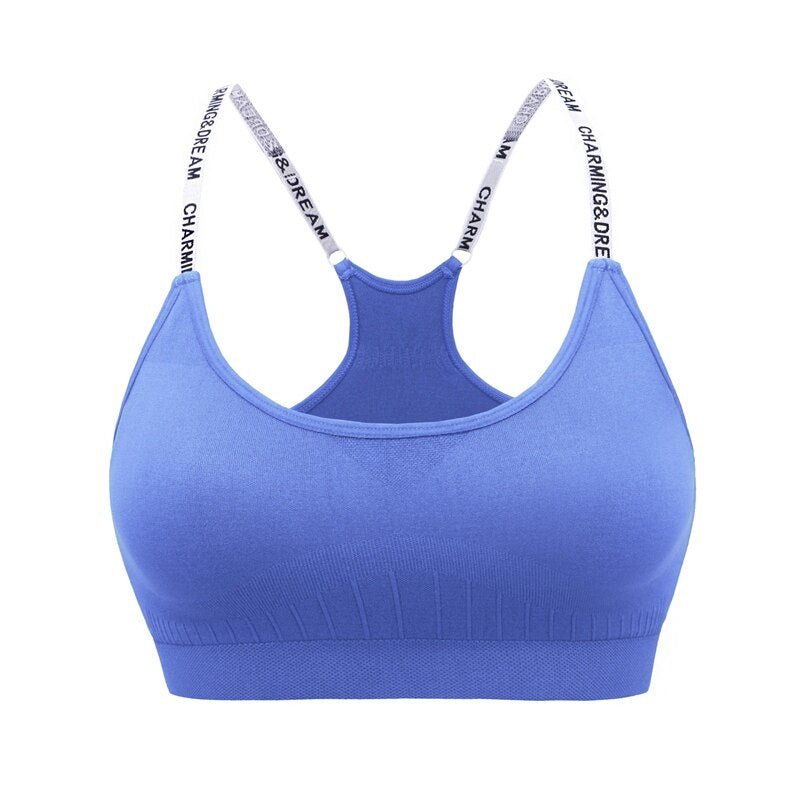 MAIJION Women Absorb Sweat Breathable Sports Bra Shockproof Padded Athletic Running Fitness Yoga Bra Top Seamless Sport Tops - Yallafit 0
