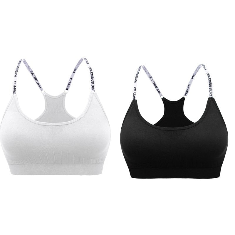 MAIJION Women Absorb Sweat Breathable Sports Bra Shockproof Padded Athletic Running Fitness Yoga Bra Top Seamless Sport Tops - Yallafit 0