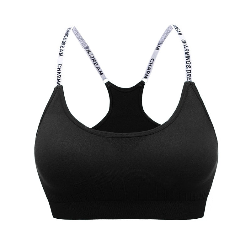 MAIJION Women Absorb Sweat Breathable Sports Bra Shockproof Padded Athletic Running Fitness Yoga Bra Top Seamless Sport Tops - Yallafit 0