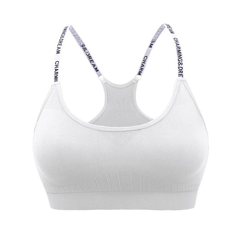 MAIJION Women Absorb Sweat Breathable Sports Bra Shockproof Padded Athletic Running Fitness Yoga Bra Top Seamless Sport Tops - Yallafit 0