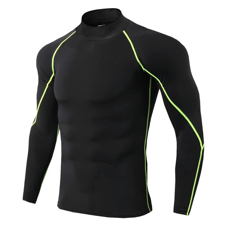 Men Bodybuilding Sport T-shirt Quick Dry Running Shirt Long Sleeve Compression Top Gym T Shirt Men Fitness Tight Rashgard - Yallafit