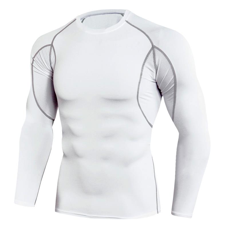 Men Bodybuilding Sport T-shirt Quick Dry Running Shirt Long Sleeve Compression Top Gym T Shirt Men Fitness Tight Rashgard - Yallafit