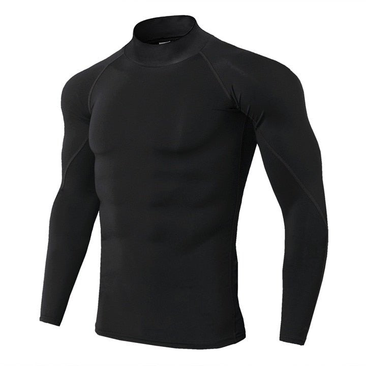 Men Bodybuilding Sport T-shirt Quick Dry Running Shirt Long Sleeve Compression Top Gym T Shirt Men Fitness Tight Rashgard - Yallafit