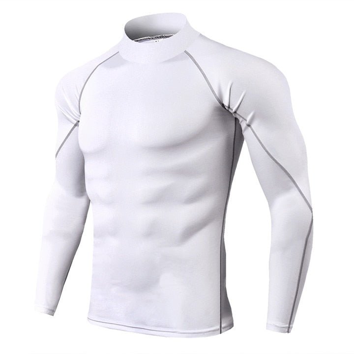 Men Bodybuilding Sport T-shirt Quick Dry Running Shirt Long Sleeve Compression Top Gym T Shirt Men Fitness Tight Rashgard - Yallafit