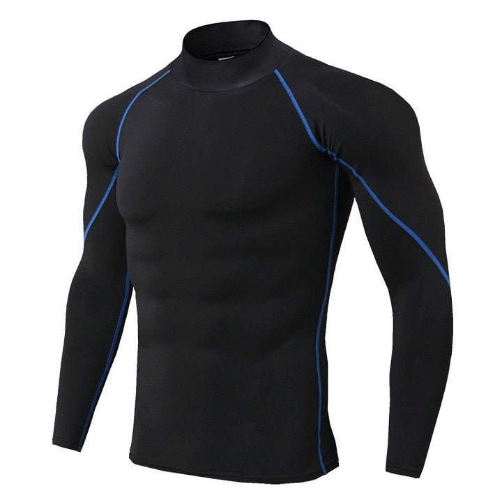 Men Bodybuilding Sport T-shirt Quick Dry Running Shirt Long Sleeve Compression Top Gym T Shirt Men Fitness Tight Rashgard - Yallafit