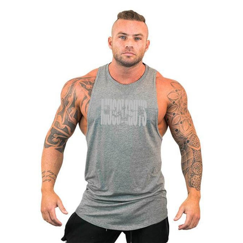 Men Bodybuilding Tank Tops Gym Workout Fitness Cotton Sleeveless Shirt Running Vest Stringer Singlet Male Summer Sports Clothes - Yallafit 0