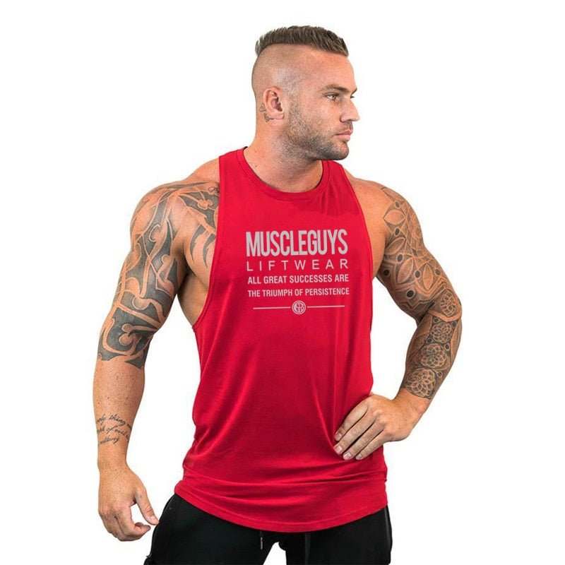 Men Bodybuilding Tank Tops Gym Workout Fitness Cotton Sleeveless Shirt Running Vest Stringer Singlet Male Summer Sports Clothes - Yallafit 0