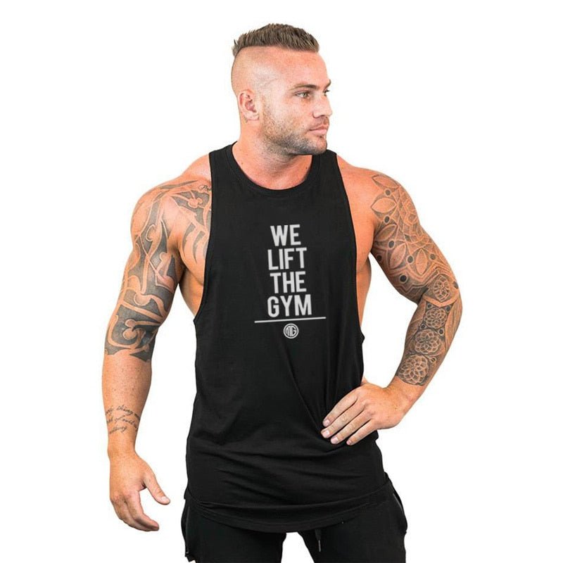 Men Bodybuilding Tank Tops Gym Workout Fitness Cotton Sleeveless Shirt Running Vest Stringer Singlet Male Summer Sports Clothes - Yallafit 0