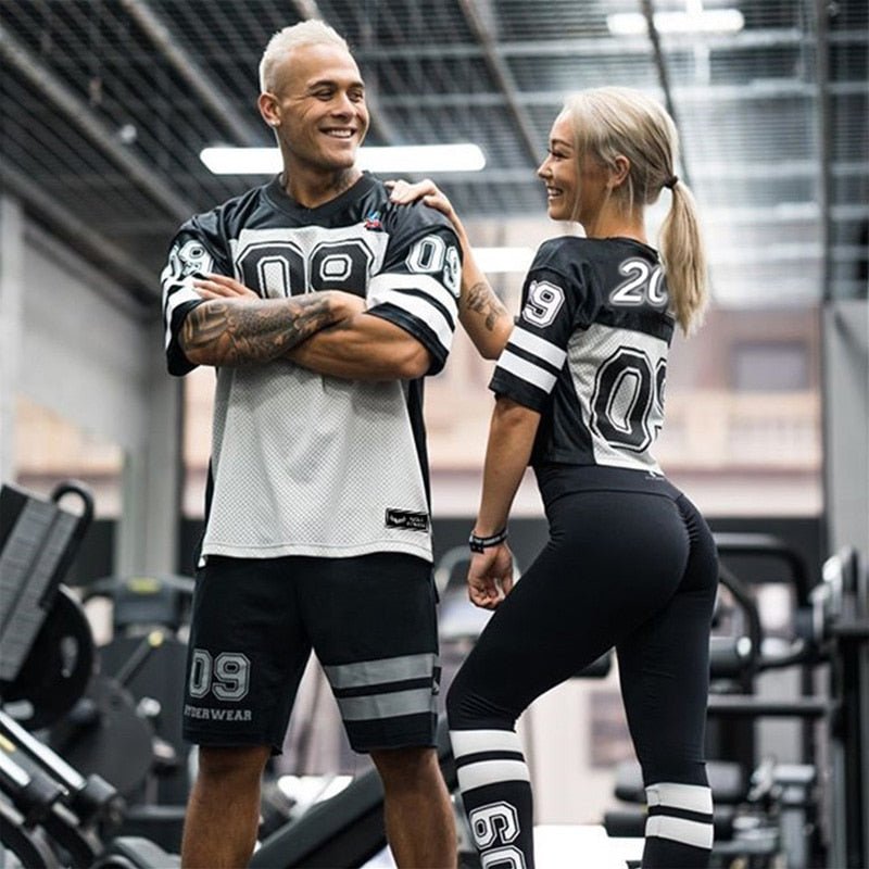 Men Casual Printing Short Sleeve Quick Drying T-Shirt Bodybuilding Elasticity Basketball Clothes Fitness Gym T Shirt Size M-XXL - Yallafit