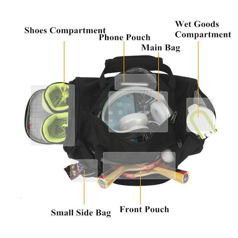 Men Gym Bags For Fitness Training Outdoor Travel Sport Bag Multifunction Dry Wet Separation Bags Sac De Sport - Yallafit 0