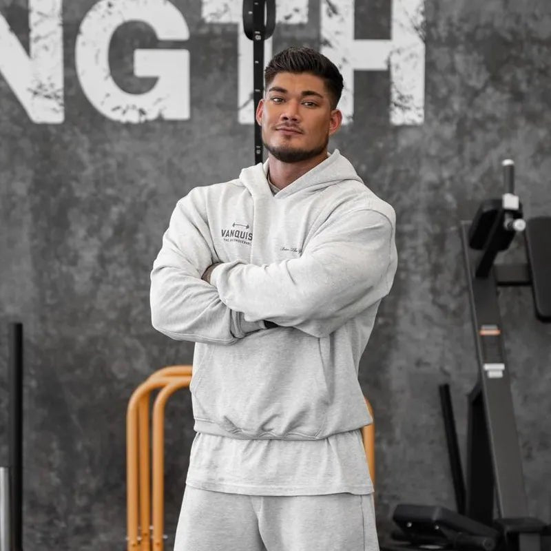 Men Oversized Pullover Hoodie Cotton Loose Sportswear Joggers Gym Sports Fitness Running Training Coat Casual Fashion Sweatshirt - Yallafit