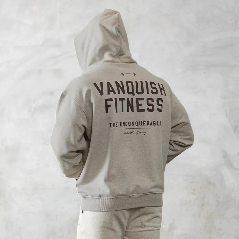 Men Oversized Pullover Hoodie Cotton Loose Sportswear Joggers Gym Sports Fitness Running Training Coat Casual Fashion Sweatshirt - Yallafit