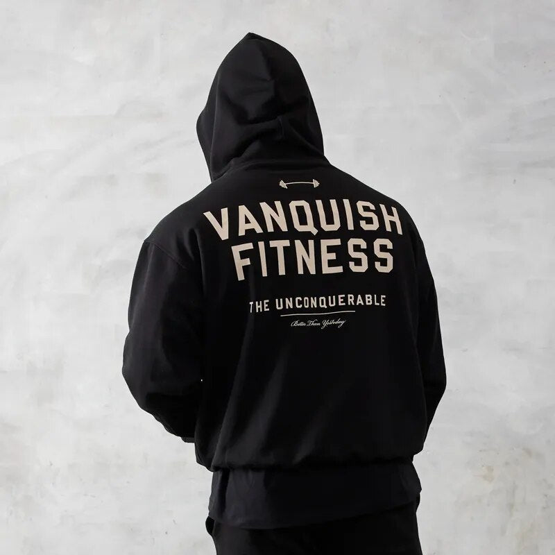 Men Oversized Pullover Hoodie Cotton Loose Sportswear Joggers Gym Sports Fitness Running Training Coat Casual Fashion Sweatshirt - Yallafit