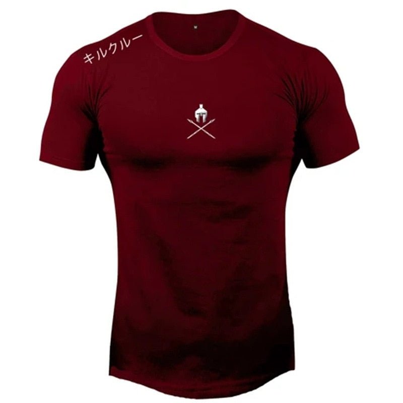 Men T Shirts Fashion Summer Bodybuilding Letter Printed Tshirt Men GYM Fitness Workout O-Neck Show Muscle - Yallafit 0