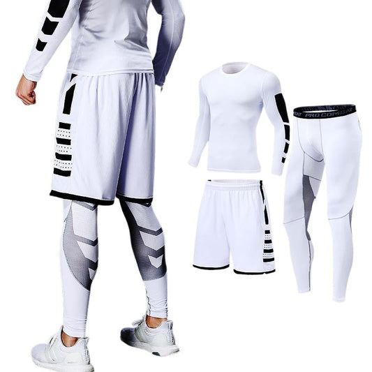 Men's Running Tracksuit Training Fitness Sportswear Set Compression Leggings Sport Clothes Gym Tight Sweatpants Rash Guard Lycra - Yallafit