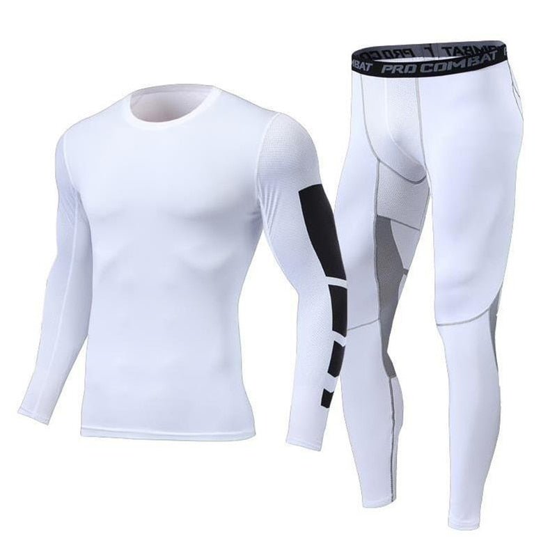 Men's Running Tracksuit Training Fitness Sportswear Set Compression Leggings Sport Clothes Gym Tight Sweatpants Rash Guard Lycra - Yallafit