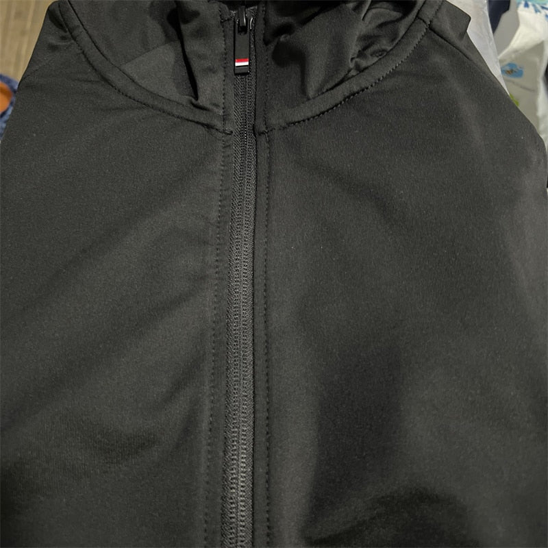 Men's Running Training Jackets Elastic Breathable Hoody Quick Dry Gym Hoodies Workout Fitness Clothing For Man Casual Sportwear - Yallafit 0