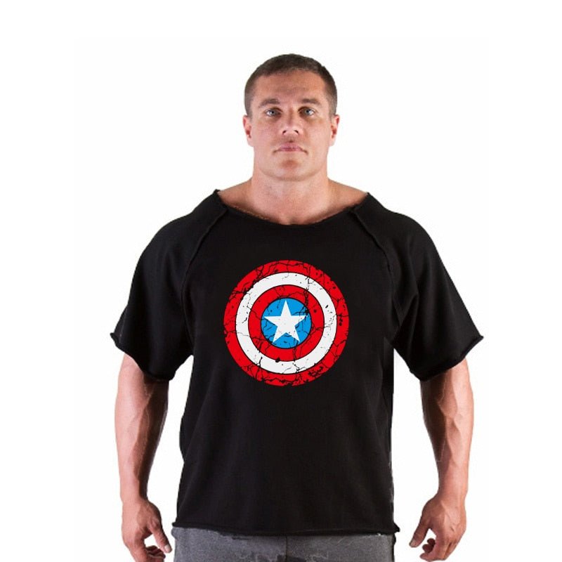 Men's T Shirts Fitness Men Bodybuilding Shirt Batwing Sleeve Rag shirt Gym Fitness Muscle Running T shirt - Yallafit