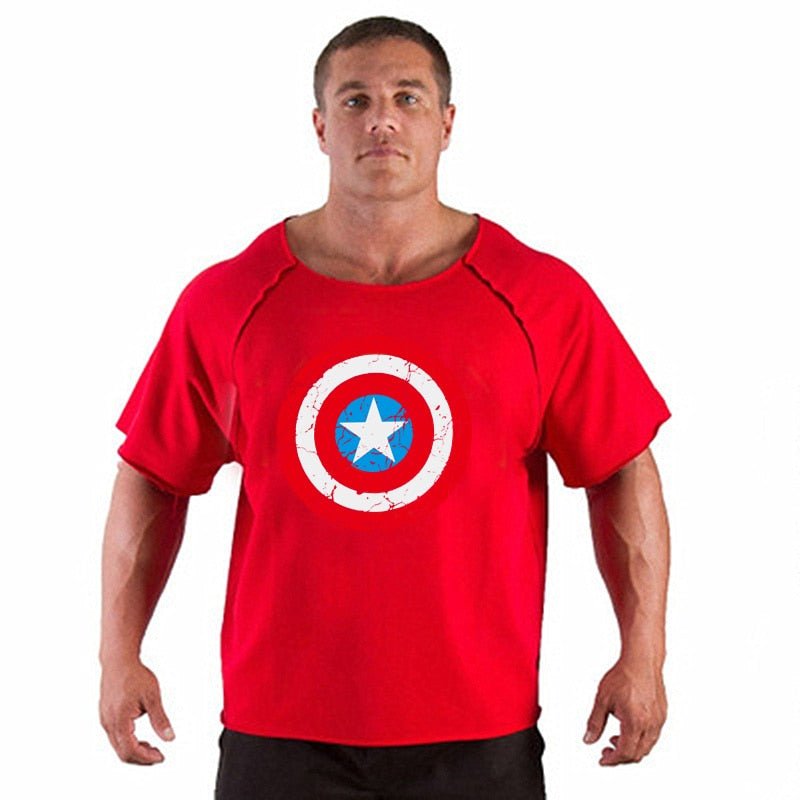 Men's T Shirts Fitness Men Bodybuilding Shirt Batwing Sleeve Rag shirt Gym Fitness Muscle Running T shirt - Yallafit