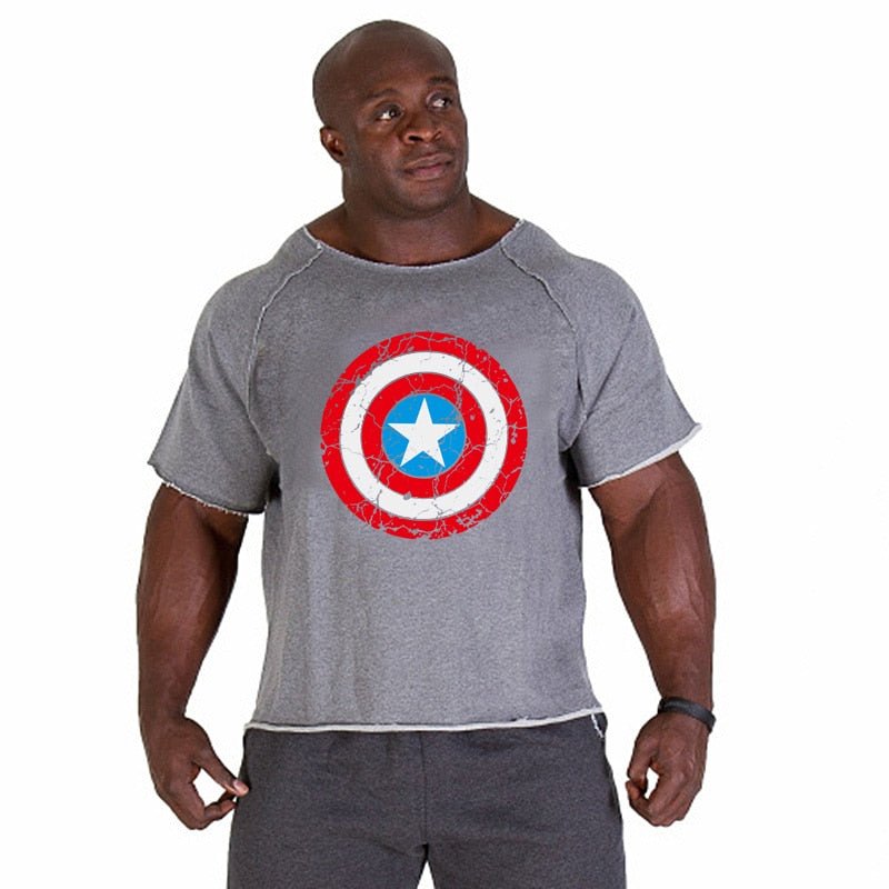 Men's T Shirts Fitness Men Bodybuilding Shirt Batwing Sleeve Rag shirt Gym Fitness Muscle Running T shirt - Yallafit