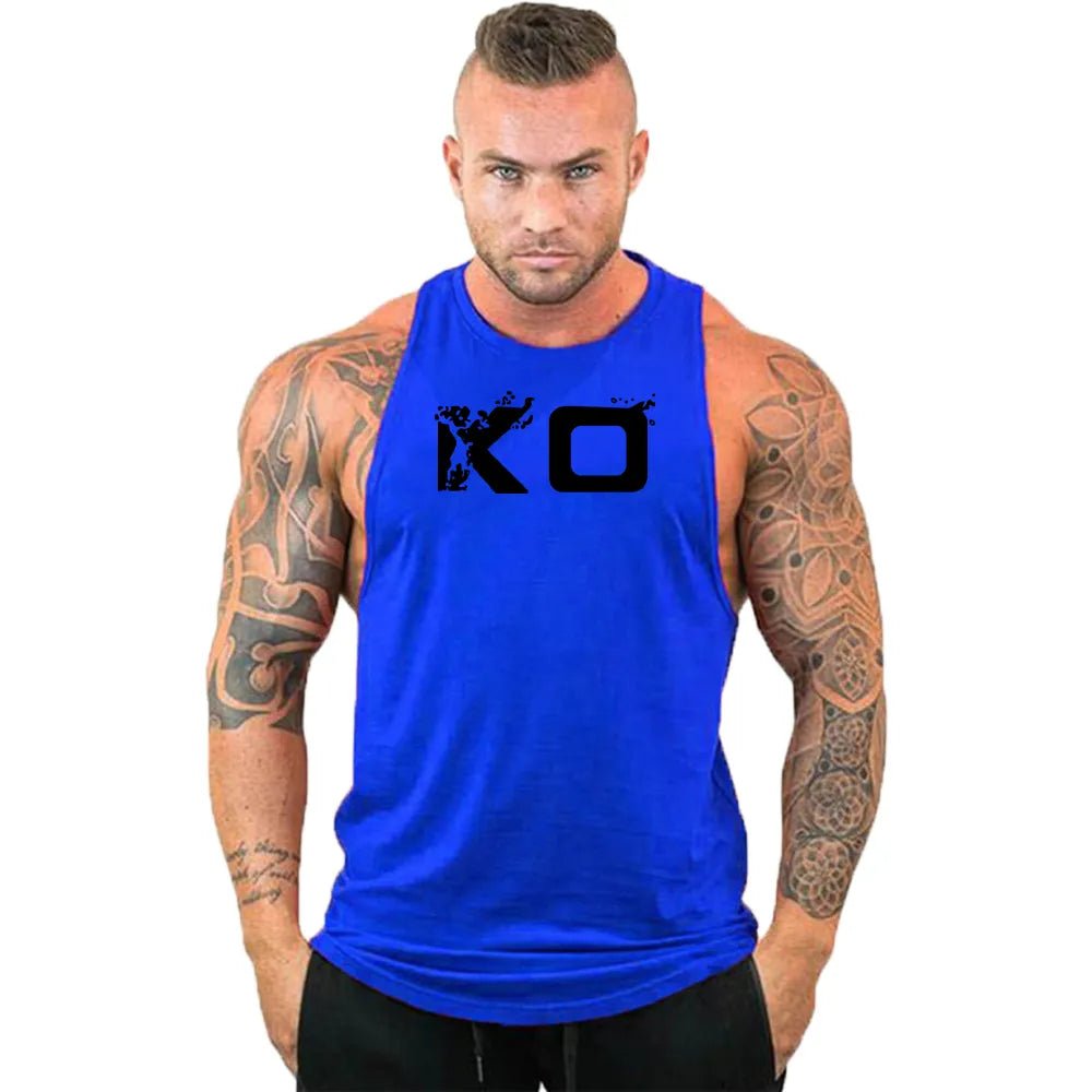 Men's Cotton Sleeveless shirt animal Bodybuilding Workout Tank Tops Muscle Fitness Shirts Male Gym Skull Beast Stringer Vest - Yallafit