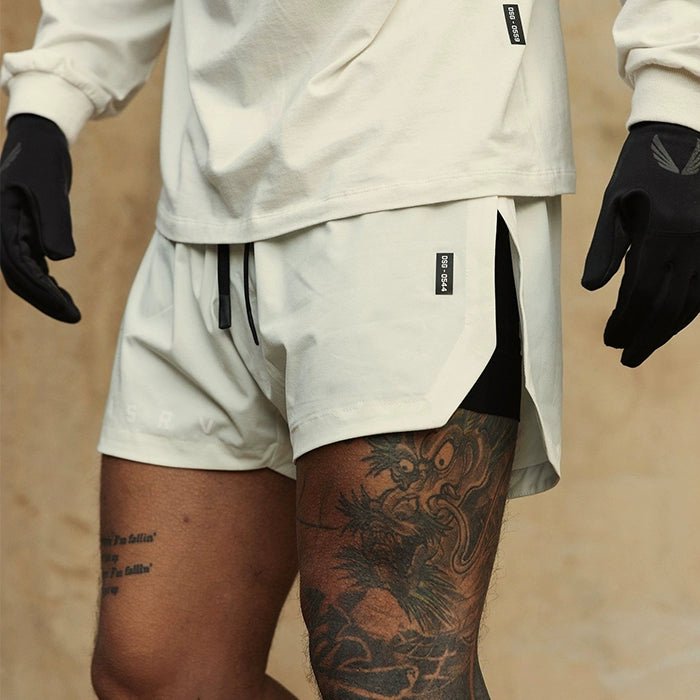 Men's Fitness Double-Layer Sanda Shorts Sports Training - Yallafit shorts