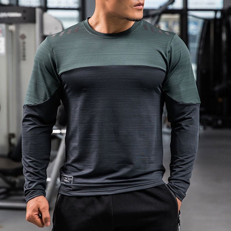 Mens Gym Compression Shirt Male Rashgard Fitness Long Sleeves Running Clothes Homme Tshirt Football Jersey Sportswear Dry Fit - Yallafit 0