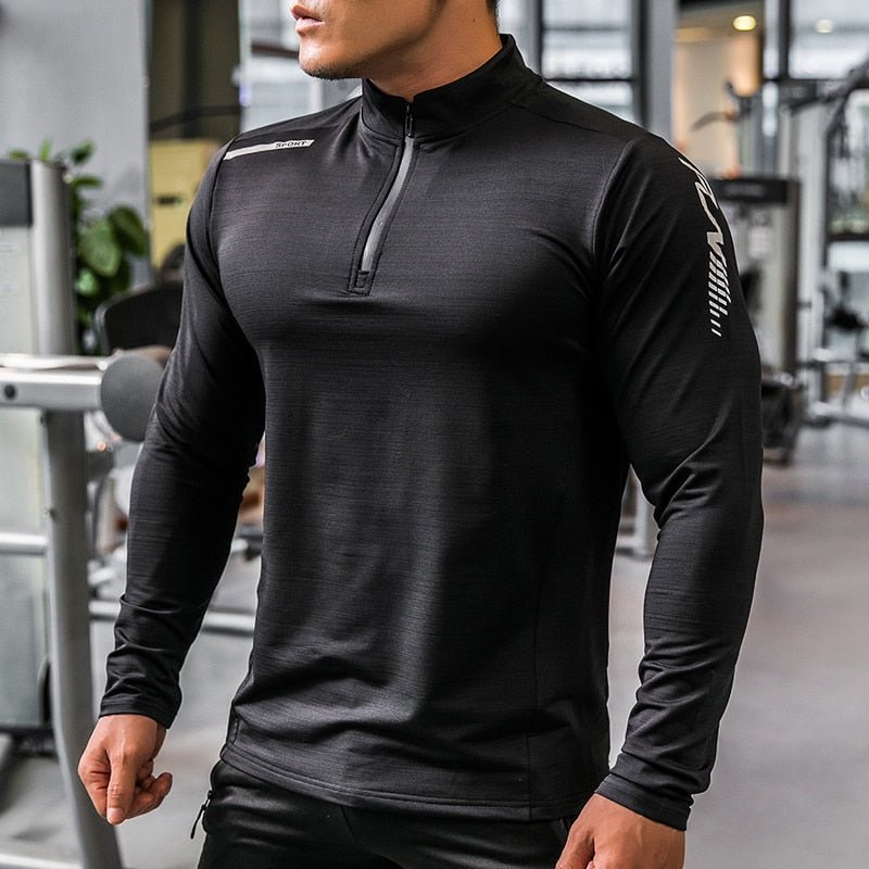 Mens Gym Compression Shirt Male Rashgard Fitness Long Sleeves Running Clothes Homme Tshirt Football Jersey Sportswear Dry Fit - Yallafit 0