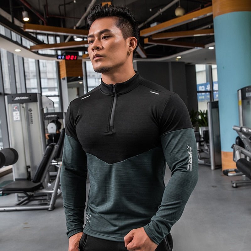 Mens Gym Compression Shirt Male Rashgard Fitness Long Sleeves Running Clothes Homme Tshirt Football Jersey Sportswear Dry Fit - Yallafit 0
