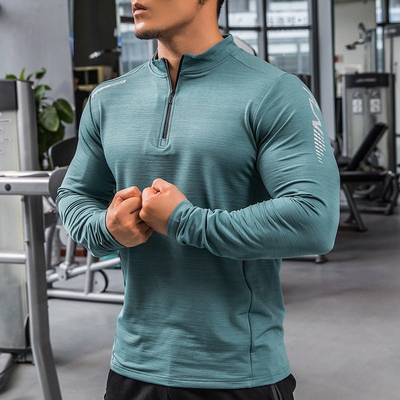 Mens Gym Compression Shirt Male Rashgard Fitness Long Sleeves Running Clothes Homme Tshirt Football Jersey Sportswear Dry Fit - Yallafit 0