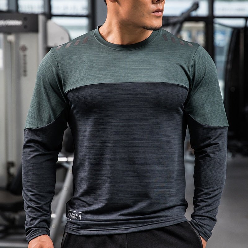 Mens Gym Compression Shirt Male Rashgard Fitness Long Sleeves Running Clothes Homme Tshirt Football Jersey Sportswear Dry Fit - Yallafit 0